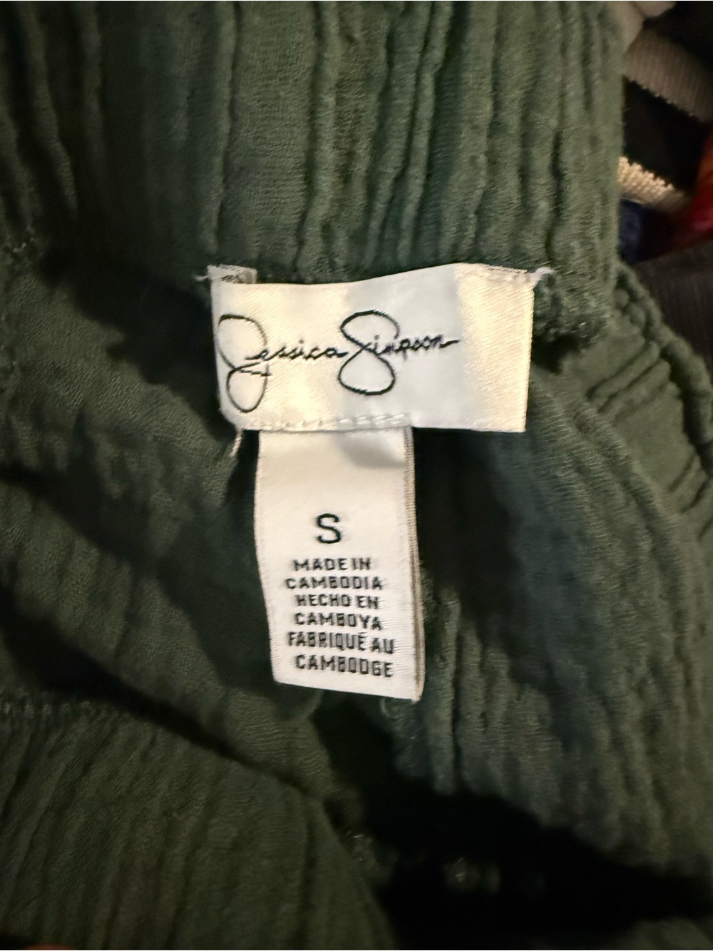 Jessica Simpson Cropped Wide-Leg Pull-On Pants in Green - Picture 4 of 5